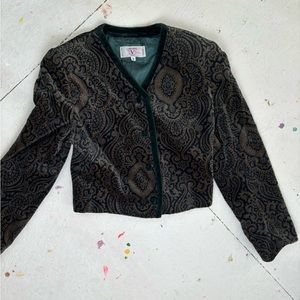 Vintage Valentine paisley velvet blazer size 2